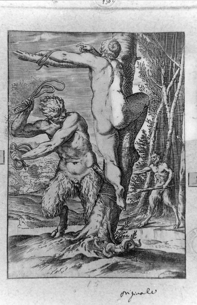 Satiro frusta una ninfa - Collezione Remondini. Bassano del Grappa. Vicenza